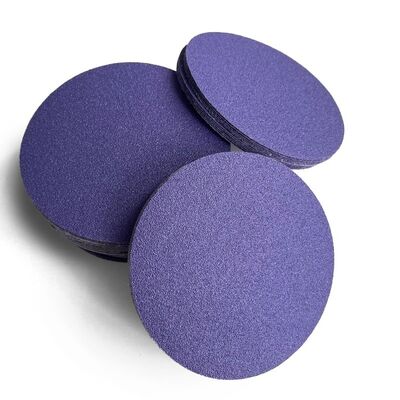 90a Hardness 80 Grit Non Porous Ceramic Sanding Pads Abrasive Disc Purple Sticky Back