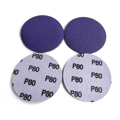 90a Hardness 80 Grit Non Porous Ceramic Sanding Pads Abrasive Disc Purple Sticky Back