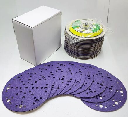 OEM 49 Hole Ceramic Alumina Abrasive Sanding Disc 6 Inch 100 Grit