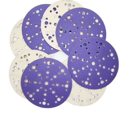 OEM 49 Hole Ceramic Alumina Abrasive Sanding Disc 6 Inch 100 Grit