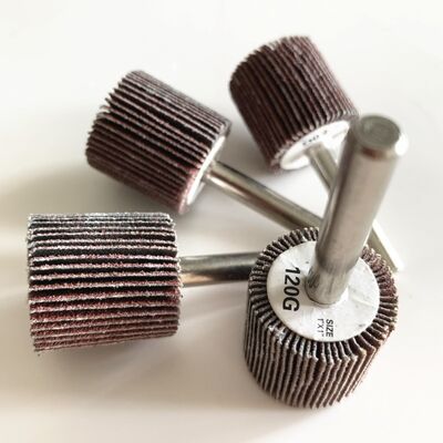 Brown Aluminum Oxide Shaft Mounted Flap Wheels 40mm For Die Grinders