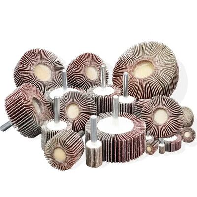 Brown Aluminum Oxide Shaft Mounted Flap Wheels 40mm For Die Grinders
