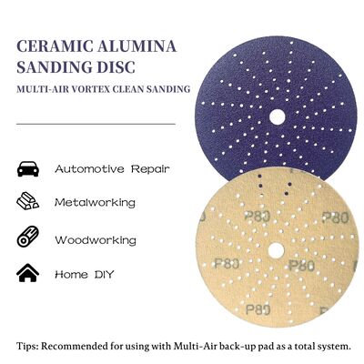 ODM Ceramic Abrasive Sanding Disc Sandpaper 150mm Aluminum Oxide Cyclone Hole