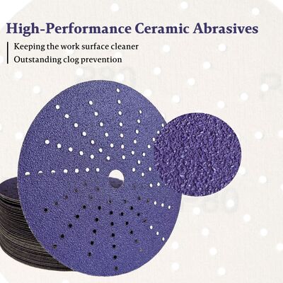 ODM Ceramic Abrasive Sanding Disc Sandpaper 150mm Aluminum Oxide Cyclone Hole