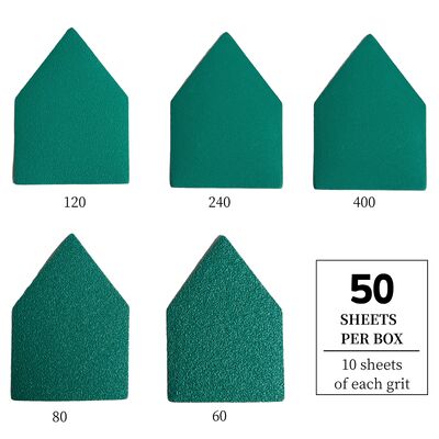 Triangle Zirconia Abrasive Hook And Loop Sandpaper Sheets For Milwaukee Fuel Sanders