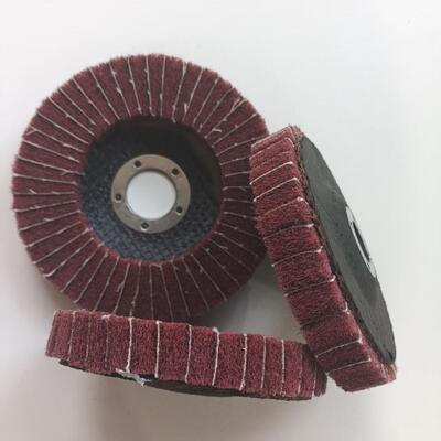 Aluminium Non Woven Flap Disc Buffing Wheel Nylon Fiber 6 Inch For Grinding Metal