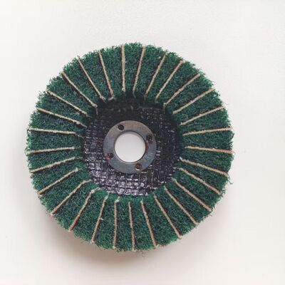 Green Non Woven Nylon Abrasive Flap Disc Pad 100mm 115mm For Metal