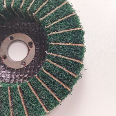 Green Non Woven Nylon Abrasive Flap Disc Pad 100mm 115mm For Metal
