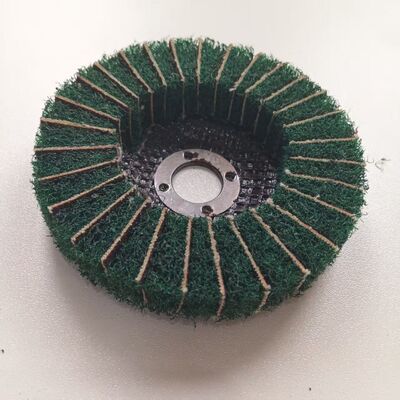Green Non Woven Nylon Abrasive Flap Disc Pad 100mm 115mm For Metal