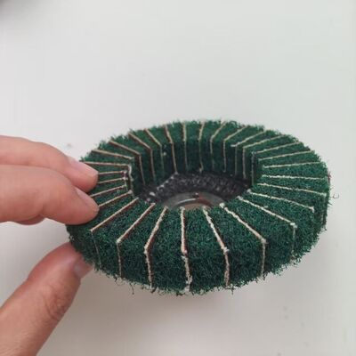 Green Non Woven Nylon Abrasive Flap Disc Pad 100mm 115mm For Metal