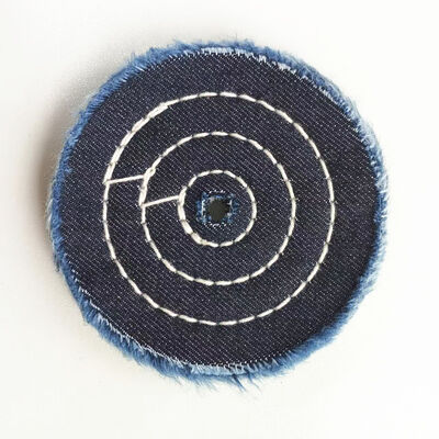 Blue Denim Jean Cotton Buffing Wheel 4" 100mm For Mirroring Metal Stainless Steel Polishing