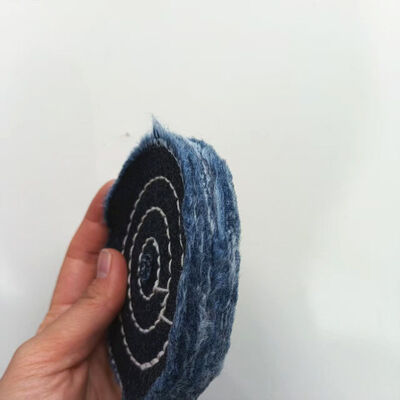Blue Denim Jean Cotton Buffing Wheel 4" 100mm For Mirroring Metal Stainless Steel Polishing