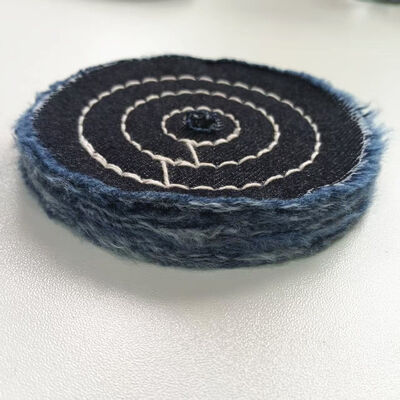 Blue Denim Jean Cotton Buffing Wheel 4" 100mm For Mirroring Metal Stainless Steel Polishing