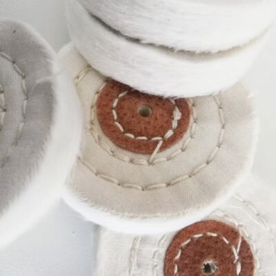 White Cotton Buffing Wheel 3inch*40layer for Jewelry Polishing with 4mm Holes