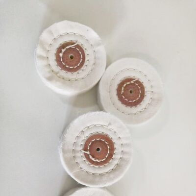 White Cotton Buffing Wheel 3inch*40layer for Jewelry Polishing with 4mm Holes