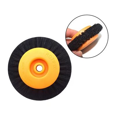 80mm Orange Polishing Boar Round Bristle Brush For Jade Stone Handicraft Smoothing