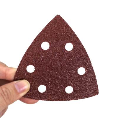 93mm Triangle Abrasive Sanding Disc Sheets Red Dry Sandpaper For Orbital Sander