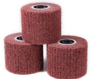 high quality None woven abrasive wheel Abrasive Wire Drawing Wheel with Keyhole Arbor OEM fiber polishing wheel 120*100*19mm