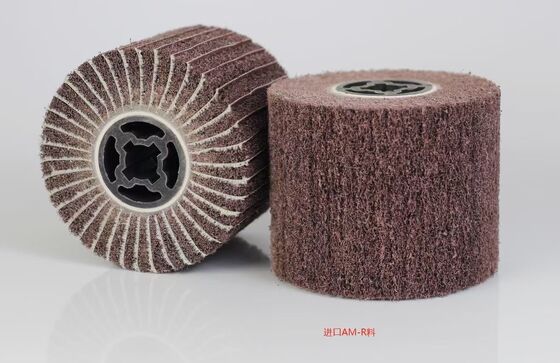 high quality None woven abrasive wheel Abrasive Wire Drawing Wheel with Keyhole Arbor OEM fiber polishing wheel 120*100*19mm