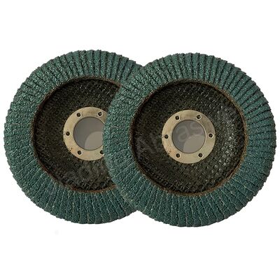 Green R Angle Silicon Carbide Abrasive Flap Disc For Curved Edge Grinding 125mm