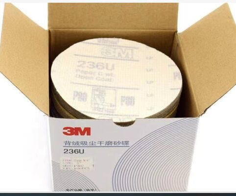 3M yellow hook& loop sanding disc 5" abrasive sandpaper 125mm 6 holes velcro backing for polishing 