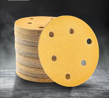 3M yellow hook& loop sanding disc 5" abrasive sandpaper 125mm 6 holes velcro backing for polishing 
