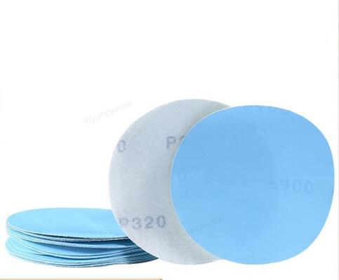 Blue Aluminium sanding disc without holes paper backing round abrasive sandpaper 40#-800# grit hoop&look backing for angle grinder for polishing