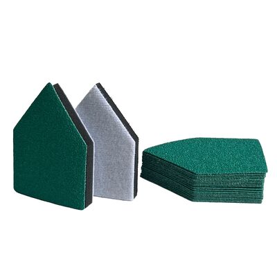 65*92mm PET Film Sandpaper Discs Green Hook and Loop Sanding Sheet Abrasive Paper