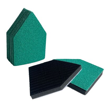 65*92mm PET Film Sandpaper Discs Green Hook and Loop Sanding Sheet Abrasive Paper