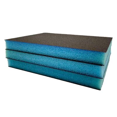 120*100*12mm Blue Double-Sided Sponge Sanding Block with High-Efficiency Sanding Performance
