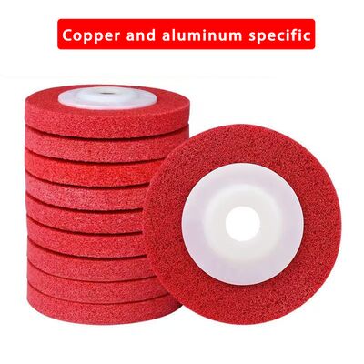4'' 100mm Nylon Fiber Polishing Wheel Non-Woven Abrasive Disc Bore 5/8'' Grinding Wheels For Metal 11,000 RPM 7P 9P