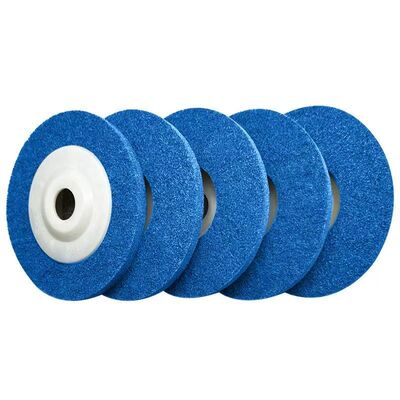 4'' 100mm Nylon Fiber Polishing Wheel Non-Woven Abrasive Disc Bore 5/8'' Grinding Wheels For Metal 11,000 RPM 7P 9P