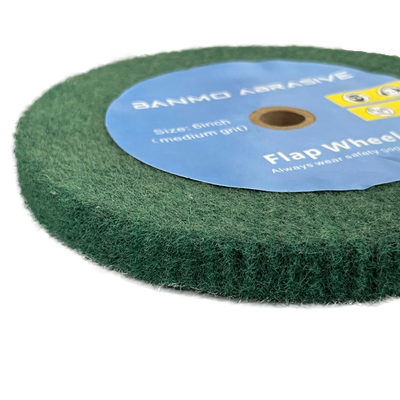 Green Non-woven Abrasive Pad 150mm with 13mm Thickness for Polishing Steel and Stainless Steel
