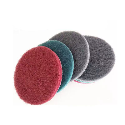 Nylon Scouring Pad Medium Hardness 8mm Thick Hook Loop Abrasive Disc OEM Sanders Polishing Grinding Cleaning 
