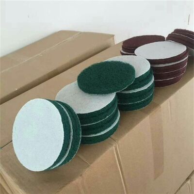 Nylon Scouring Pad Medium Hardness 8mm Thick Hook Loop Abrasive Disc OEM Sanders Polishing Grinding Cleaning 