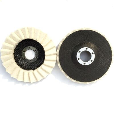 Wool  Flap Polishing Disc 4-1/2" x 7/8"  High Density Wool Polishing Wheel for Metal, Aluminum, Stainless Steel & Stone Polishing  Mirror Finish