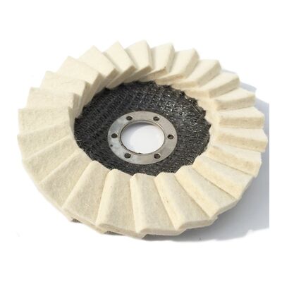 Wool  Flap Polishing Disc 4-1/2" x 7/8"  High Density Wool Polishing Wheel for Metal, Aluminum, Stainless Steel & Stone Polishing  Mirror Finish