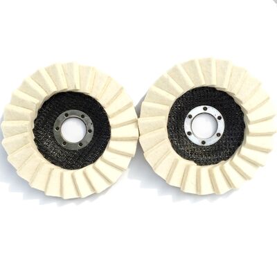 Wool  Flap Polishing Disc 4-1/2" x 7/8"  High Density Wool Polishing Wheel for Metal, Aluminum, Stainless Steel & Stone Polishing  Mirror Finish