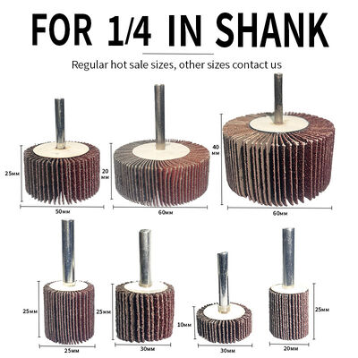 Aluminum Oxide Cylindrical Shape Abrasive Sanding Mounted Flap Wheel with Shaft Shank