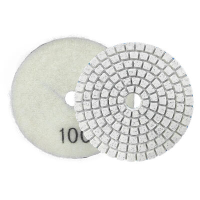 4 Inch Diamond Polishing Pads with 5/8"-11 Backer Pad  Wet/Dry Granite Stone Polish Pad Kit for Drill,Grinder, Polisher