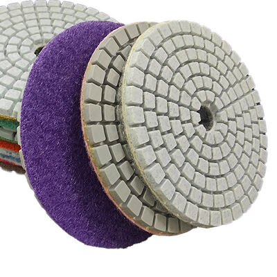 4 Inch Diamond Polishing Pads with 5/8"-11 Backer Pad  Wet/Dry Granite Stone Polish Pad Kit for Drill,Grinder, Polisher