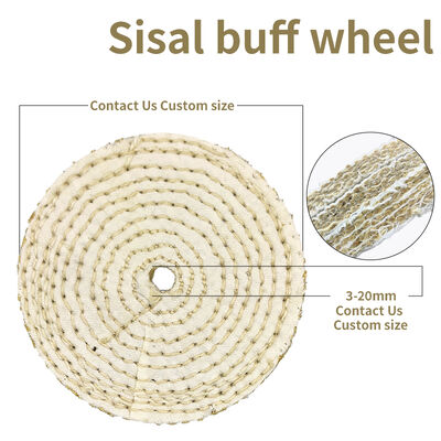 Natural Fiber Sisal Wheel Heavy Duty Metal Deburring Polishing Wheel for Jewelry Pipe Casting Parts