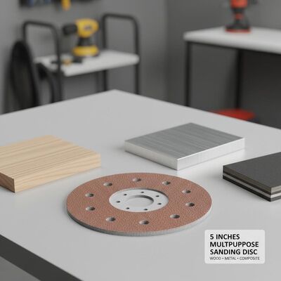 5 Inches Multipurpose Sanding Disc Provides Versatile Sanding Performance for Wood Metal and Composite Surface Treatments