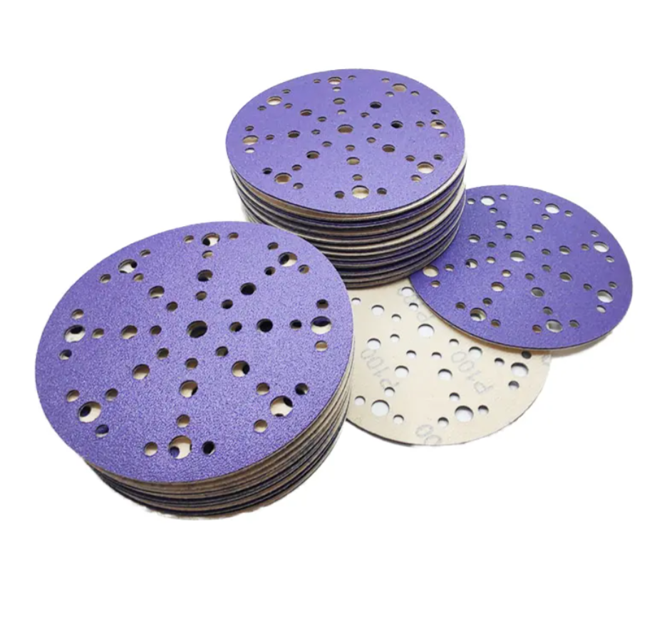 OEM 49 Hole Ceramic Alumina Abrasive Sanding Disc 6 Inch 100 Grit
