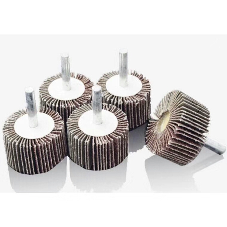 Brown Aluminum Oxide Shaft Mounted Flap Wheels 40mm For Die Grinders