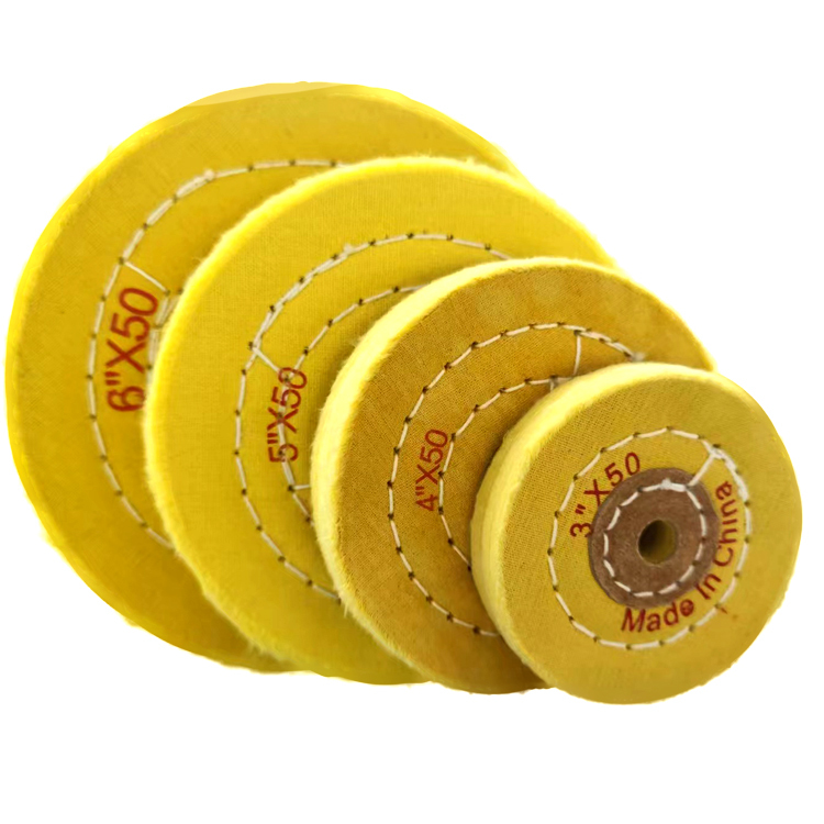 4 Inch Polishing Cotton Wheel White Yellow For Jewelry Finishing 3500RPM ODM