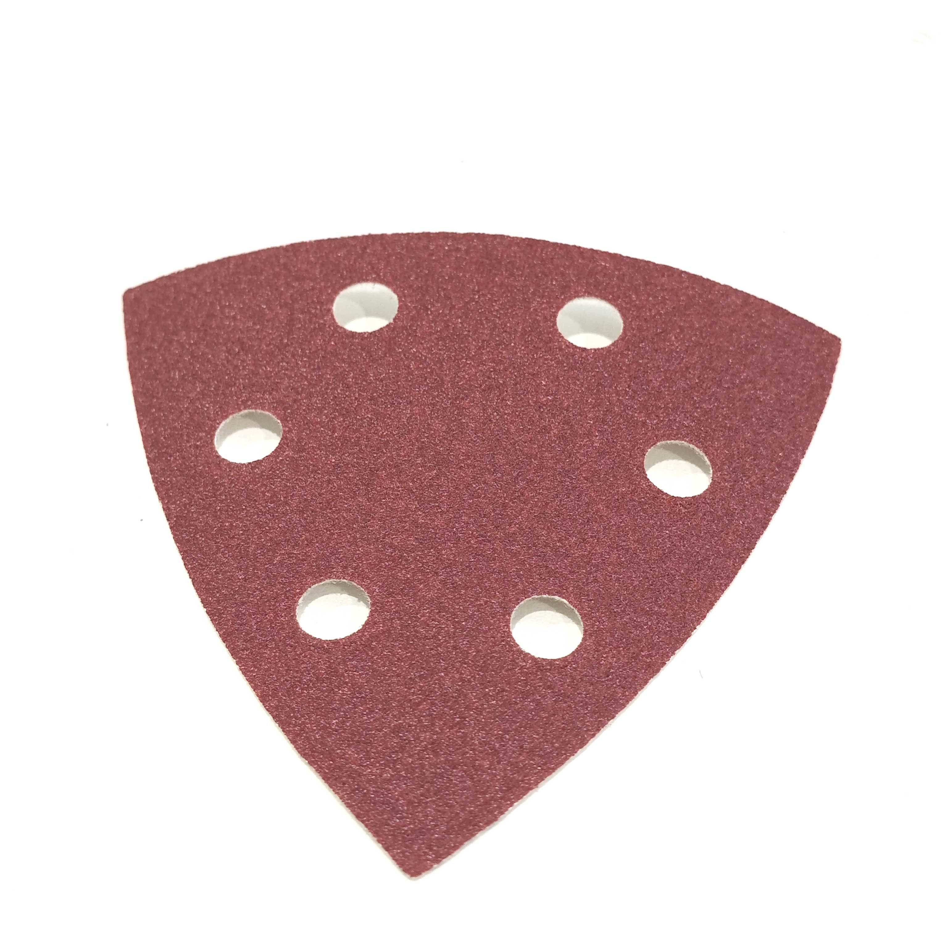 93mm Triangle Abrasive Sanding Disc Sheets Red Dry Sandpaper For Orbital Sander