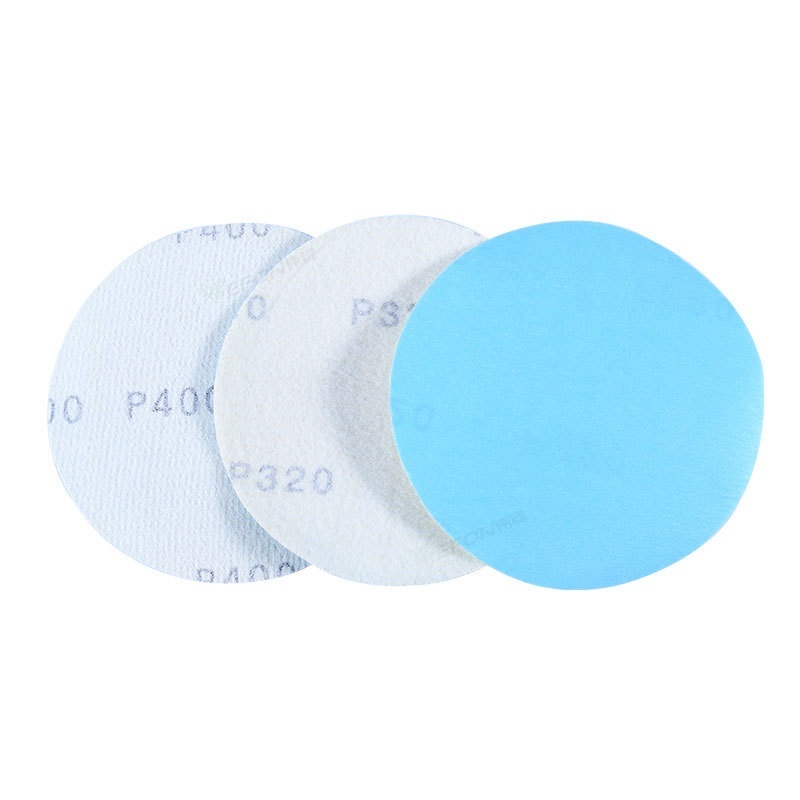 Blue Aluminium sanding disc without holes paper backing round abrasive sandpaper 40#-800# grit hoop&look backing for angle grinder for polishing