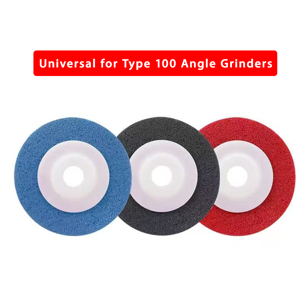 4'' 100mm Nylon Fiber Polishing Wheel Non-Woven Abrasive Disc Bore 5/8'' Grinding Wheels For Metal 11,000 RPM 7P 9P