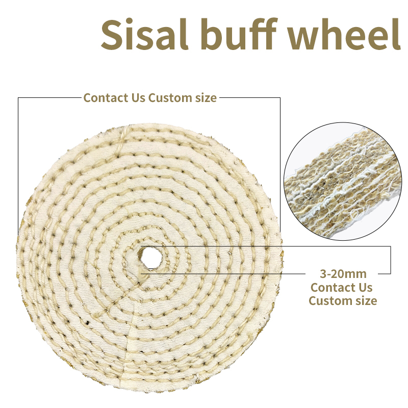 Natural Fiber Sisal Wheel Heavy Duty Metal Deburring Polishing Wheel for Jewelry Pipe Casting Parts